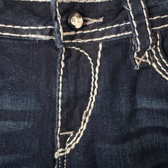 Rock Revival Jeans Womens Size 29 Dark Wash Straight Leg Embellished Rhinestone - Picture 3 of 16